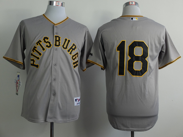 Men Pittsburgh Pirates #18 Walker Grey Throwback 1953 MLB Jerseys